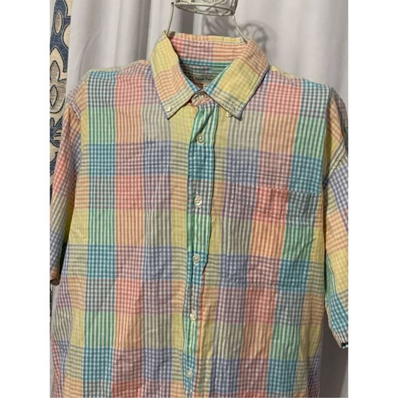 Nice Mark, Fore & Strike Casual Short Sleeve Button Up Multicolor Made In INDIA - Picture 2 of 5
